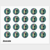 Punk huwelijk ronde sticker (Vel)