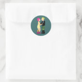 Punk huwelijk ronde sticker (Tas)