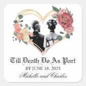 Punk huwelijk vierkante sticker (Voorkant)