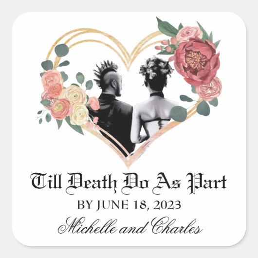 Punk huwelijk vierkante sticker (Voorkant)