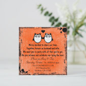 Punk huwelijksuitnodigingen voor oranje grunge ul kaart (Staand voorkant)