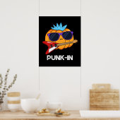 Punk-in Funny Punk Rock Pumpkin Dark BG Poster (Keuken)