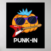 Punk-in Funny Punk Rock Pumpkin Dark BG Poster (Voorkant)