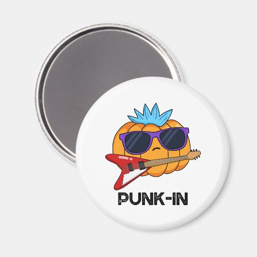 Punk-in Funny Punk Rock Pumpkin Pun Magneet (Voorkant / Achterkant)