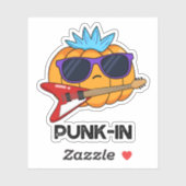 Punk-in Funny Punk Rock Pumpkin Pun Sticker (Vel)