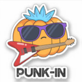 Punk-in Funny Punk Rock Pumpkin Pun Sticker (Voorkant)