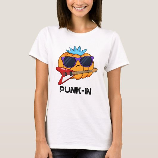 Punk-in Funny Punk Rock Pumpkin Pun T-shirt (Voorkant)