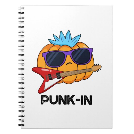 Punk-in Grappige Punk Rock Pompoen Stunt  Notitieboek (Voorkant)