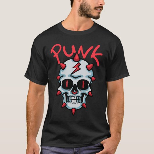 Punk Inspired Skull streetwear T-shirt (Voorkant)