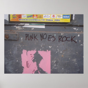 Punk is geen rock - graffiti poster
