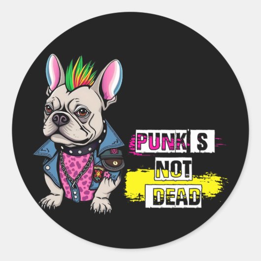 Punk is niet dood ronde sticker (Voorkant)