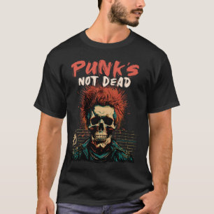 Punk is Niet Dood Skull Punk Rock Muziek - Oude Pu T-shirt