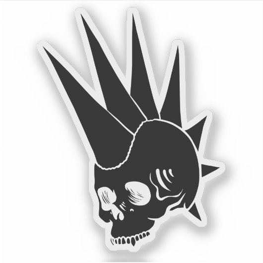 Punk Jawless Skull versie 2 Sticker (Voorkant)