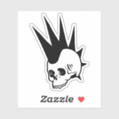  Punk kaakloze schedel Sticker (Vel)