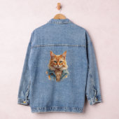 Punk Kat Denim Jas - Stijlvol Rocker Design Jacket (Hangar)