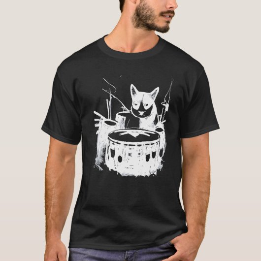 Punk Kat Drummen 4 T-shirt (Voorkant)