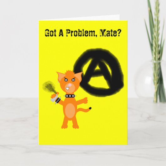 Punk Kat Feestdagen Kaart (Voorkant)