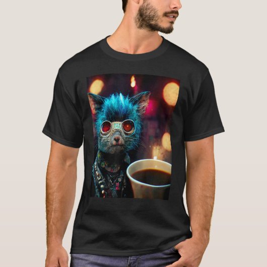 Punk kat t-shirt (Voorkant)