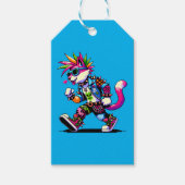 Punk kattenhouding - Cool Pixel Art Rebel Design Cadeaulabel (Voorkant)