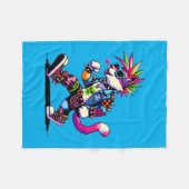 Punk kattenhouding - Cool Pixel Art Rebel Design Fleece Deken (Voorkant (Horizontaal))