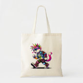 Punk kattenhouding - Cool Pixel Art Rebel Design Tote Bag (Voorkant)