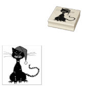 Punk Kerst: Ragged Cat met Santa Hat Rubberstempel (Gestempeld)
