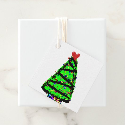 Punk kerstboom bedankjes labels (In situ)