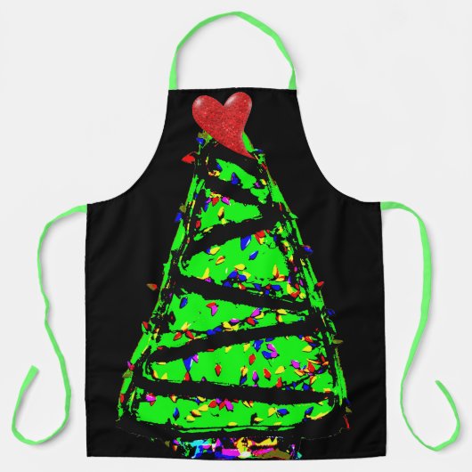 Punk kerstboom schort (Voorkant)