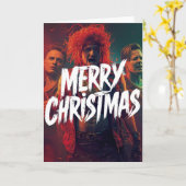 Punk kerstkaart kaart (Gele Bloem)