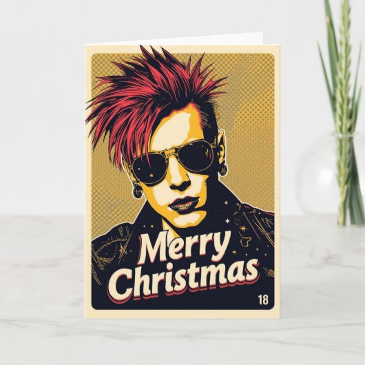 punk kerstkaart kaart (Voorkant)