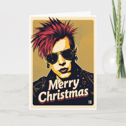 punk kerstkaart kaart (Voorkant)