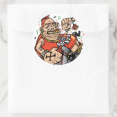 Punk kerstman ronde sticker (Tas)