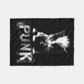 Punk Kitten Cat With Mohawk Nge Gothic Design Fleece Deken (Voorkant (Horizontaal))