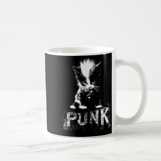 Punk Kitten Cat With Mohawk Nge Gothic Design Koffiemok (Rechts)