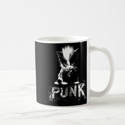 Punk Kitten Cat With Mohawk Nge Gothic Design Koffiemok (Rechts)