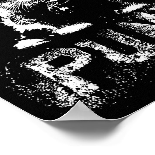 Punk Kitten Cat With Mohawk Nge Gothic Design Poster (Hoek)