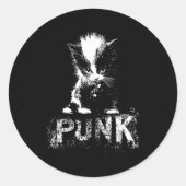 Punk Kitten Cat With Mohawk Nge Gothic Design Ronde Sticker (Voorkant)