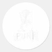 Punk Kitten Cat With Mohawk Nge Gothic Design Ronde Sticker (Voorkant)