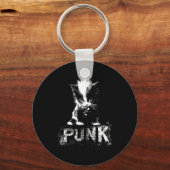 Punk Kitten Cat With Mohawk Nge Gothic Design  Sleutelhanger (Voorkant)