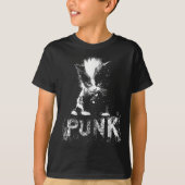 Punk Kitten Cat With Mohawk Nge Gothic Design T-shirt (Voorkant)