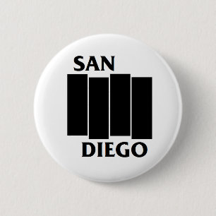 Punk knop San Diego/Black Flag parody Ronde Button 5,7 Cm