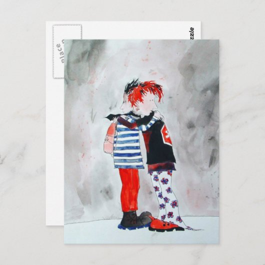 Punk knuffel briefkaart (Voorkant / Achterkant)