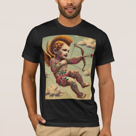 Punk Love – Tattooed Cupid T-Shirt (Voorkant)