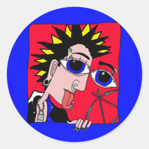 punk mannensticker ronde sticker