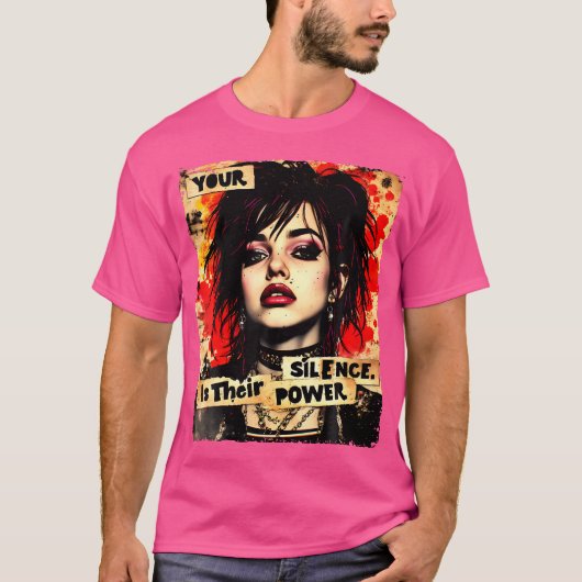 Punk meisje graffiti 90s grunge urban art noodgedw t-shirt (Voorkant)
