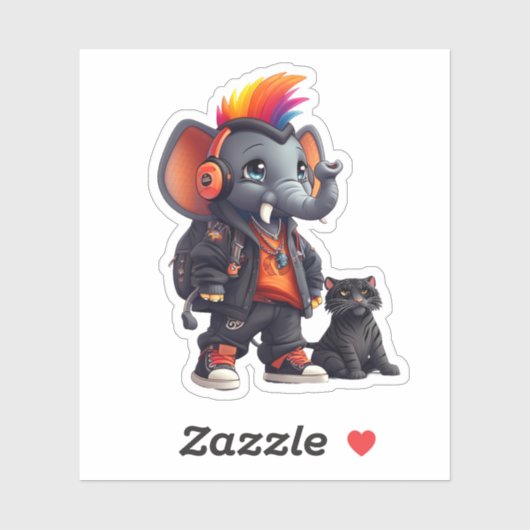 Punk met een Trunk Vinyl Sticker (Vel)