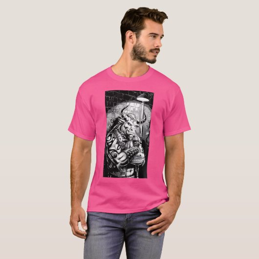 Punk Minotaur Mythologie Rebel Street Art T-shirt (Voorkant volledig)