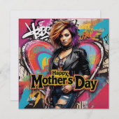 Punk Moederdag Parel Simmer Card Feestdagenkaart (Voorkant / Achterkant)