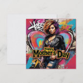 Punk Moederdag Parel Simmerkaart Feestdagenkaart (Voorkant / Achterkant)