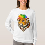 Punk/Mohawk Tiger Women's Basic Lonsleeve T-Shirt (Voorkant)